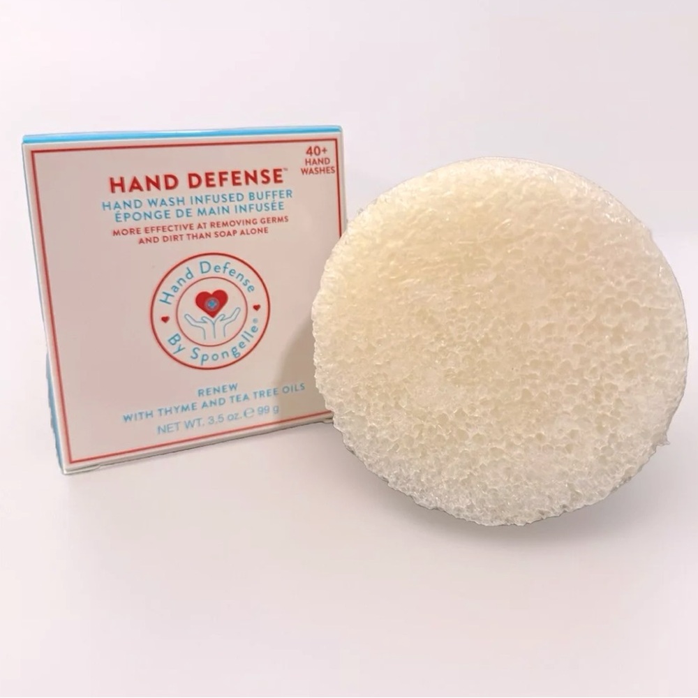 NIB. Spongelle Hand Defense Renew Infused Buffer With Thyme & Tea Tree Oils